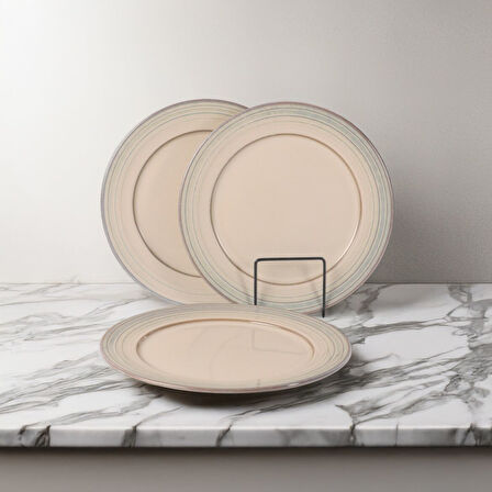 GÜRAL PORSELEN Valeron 6 Adet 20 Cm Pasta Tabağı Reaktif Agate  969