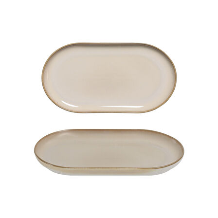 GÜRAL PORSELEN Bilbao 2 Adet 20x11 Cm Kayık Tabak  Agate 969