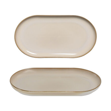 GÜRAL PORSELEN Bilbao 2 Adet 25x15 Cm Kayık Tabak  Agate 969