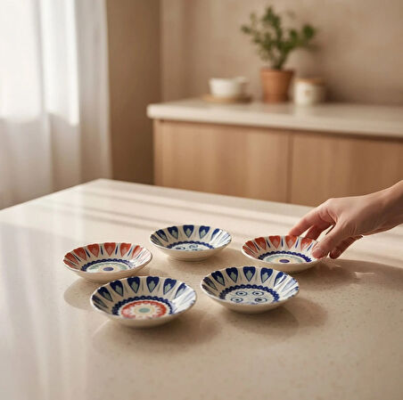 Güral Porselen Acem 6'lı Çay Tabağı Seti Mix 3232