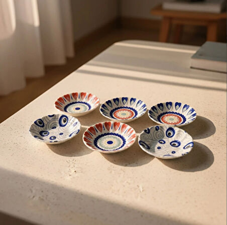 Güral Porselen Acem 6'lı Çay Tabağı Seti Mix 3232