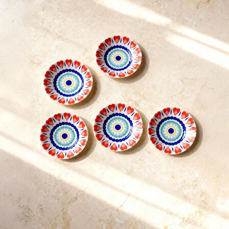 Güral Porselen Acem 6'lı Çay Tabağı Seti Mix 3232