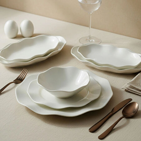 Güral Porselen Nesrin 52 Parça Sade Yemek Takımı