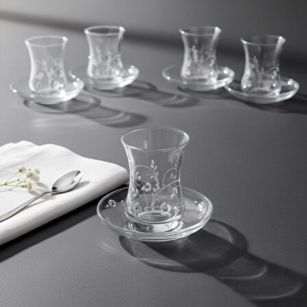 GÜRAL PORSELEN Güral Cam Taşlı 6 lı Çay Takımı 11187