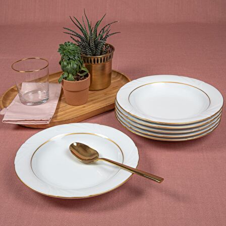 GÜRAL PORSELEN -  SOPRANO 6 ADET 23 cm ÇUKUR TABAK