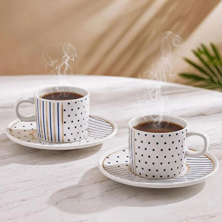 Güral Porselen Mental 4 Parça Çay Fincan Takımı 65481