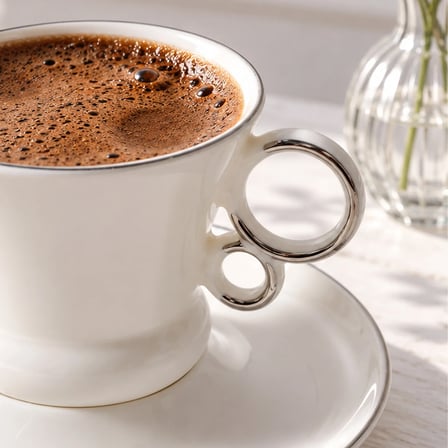 GÜRAL PORSELEN Bone 6 Kişilik Kahve Fincan Takımı CRNHAN