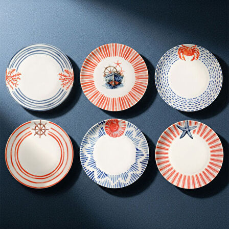 Güral Porselen Mare 6 Parça 20 Cm Pasta Tabağı 5534