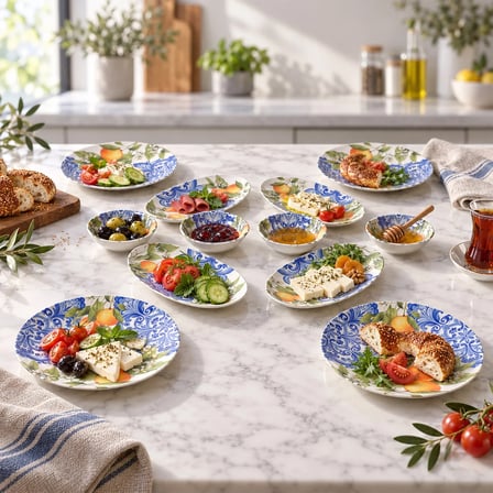 Güral Porselen Portakal Detaylı 12 Parça 4 Kişilik Kahvaltı Takımı 55501
