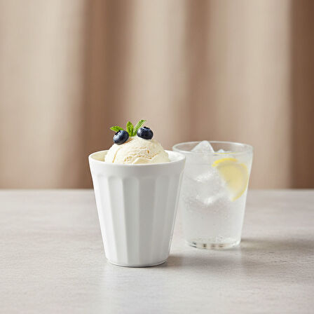 GÜRAL PORSELEN Güral 10 cm Rölyefli Çok Amaçlı Sunum Bardağı