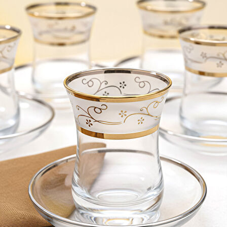 GÜRAL PORSELEN Güral Cam 12 Parça 6 Kişilik  Çay Takımı 9472