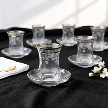 GÜRAL PORSELEN Güral Cam 12 Parça 6 Kişilik Çay Takımı 50312