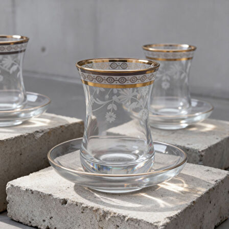 GÜRAL PORSELEN Güral Cam 12 Parça 6 Kişilik Çay Takımı 50312