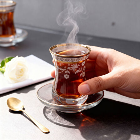 GÜRAL PORSELEN Güral Cam 12 Parça 6 Kişilik Çay Takımı 50312