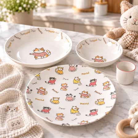 GÜRAL PORSELEN Camelia 4 Parça Mama Seti 6402