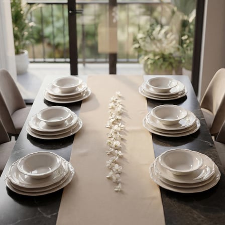 GÜRAL PORSELEN Güral Porselen Tenedos 24 Parça 6 Kişilik Bone Yemek Takımı
