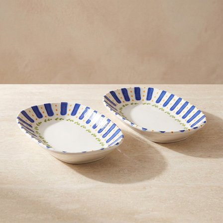 GÜRAL PORSELEN Kayısı Desenli 24 cm 2li Porselen Kayık Tabak Seti