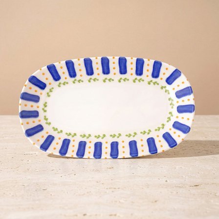 GÜRAL PORSELEN Kayısı Desenli 24 cm 2li Porselen Kayık Tabak Seti