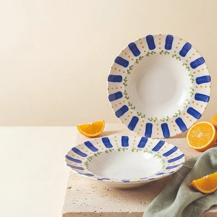 GÜRAL PORSELEN Güral Porselen Kayısı Desenli 26 cm Salata ve Makarna Kasesi