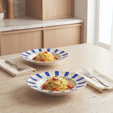 GÜRAL PORSELEN Güral Porselen Kayısı Desenli 26 cm Salata ve Makarna Kasesi