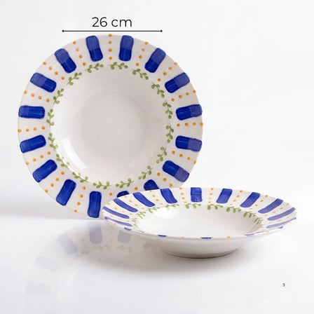 GÜRAL PORSELEN Güral Porselen Kayısı Desenli 26 cm Salata ve Makarna Kasesi
