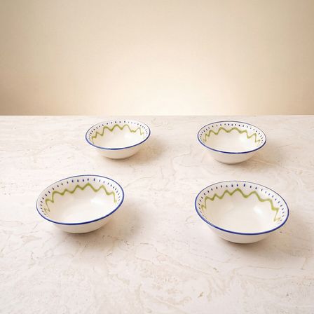GÜRAL PORSELEN Zeytindalı Desenli 14 cm 4lü Çorba ve Salata Kasesi