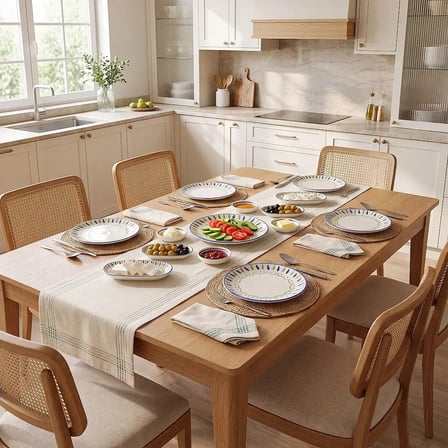 GÜRAL PORSELEN Zeytin 15 Parça 6 Kişilik Porselen Kahvaltı Takımı
