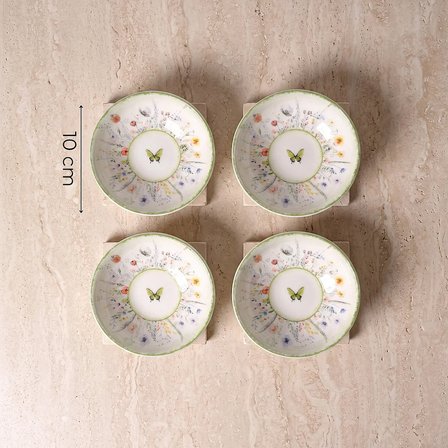 GÜRAL PORSELEN Flora 4lü 10 cm Porselen Kase Seti