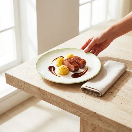 GÜRAL PORSELEN Flora Kelebek desenli 4lü 20 cm düz tabak  4883