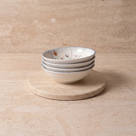 GÜRAL PORSELEN Flora 4lü 10 cm Porselen Kase Seti