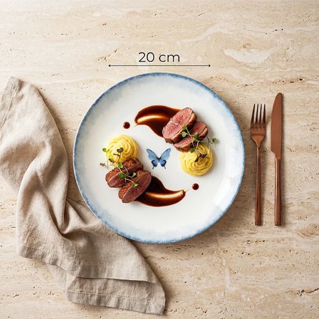 GÜRAL PORSELEN Flora 4lü 20 cm Porselen Düz Tabak