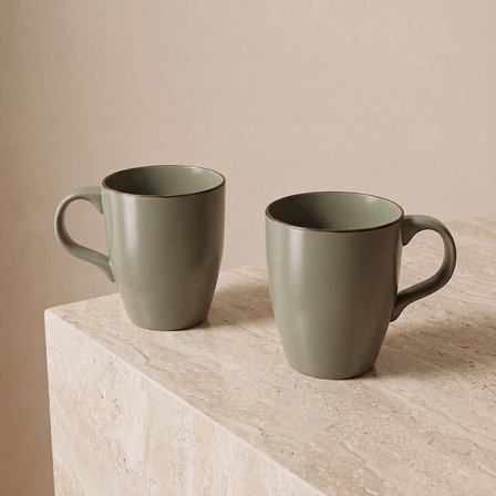GÜRAL PORSELEN Barista 2li Yeşil Mat Porselen Kupa Seti