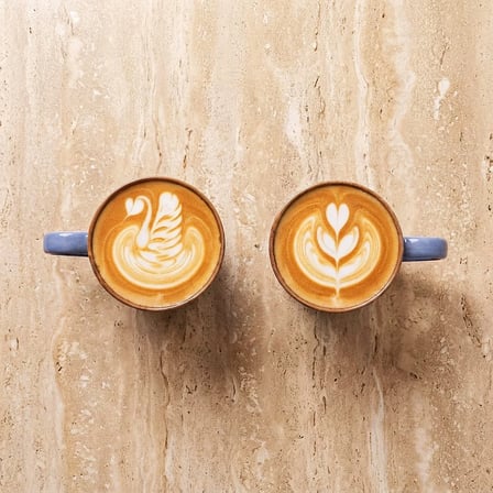 GÜRAL PORSELEN Mavi Rölyef Desenli 2li Porselen Mug Seti