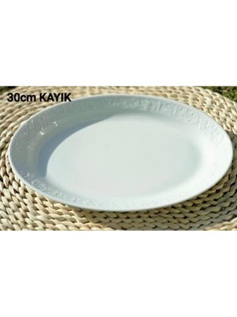 Güral Porselen Beyaz Kayık Tabak 30 cm