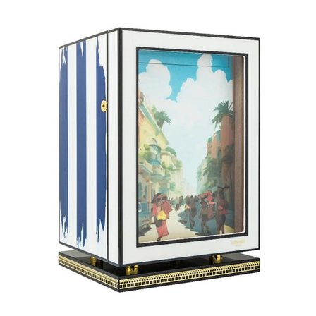 Lubinski Special Edt. Cuban Flag 3 Çekmeceli Humidor Puro Kutusu Dolap 120s