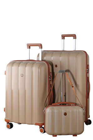 Mçs Polipropilen 3'lü Valiz Seti Büyük & Orta & Makyaj V305