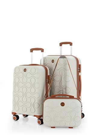 Mçs Polipropilen 3'lü Valiz Seti Orta & Kabin & Makyaj V376