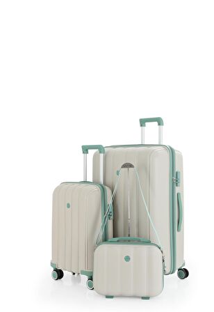 Mçs Polipropilen 3'lü Valiz Seti Büyük & Kabin & Makyaj V305