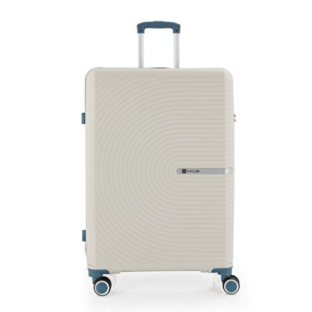 MÇS 3lü Set Kırılmaz Silikon Seyahat Valizi Bavulu V374 Kemik/Sky Blue