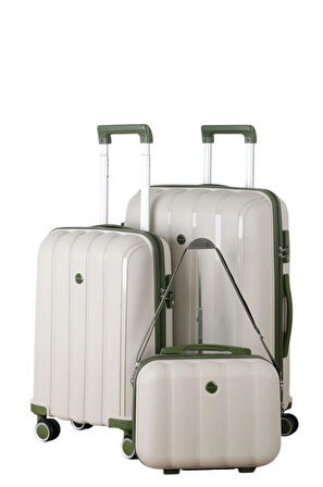 Mçs Polipropilen 3'lü Valiz Seti Orta & Kabin & Makyaj V305