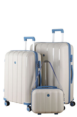 Mçs Polipropilen 3'lü Valiz Seti Büyük & Orta & Makyaj V305