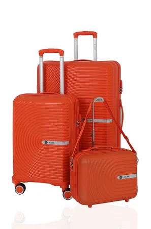 V374 SU Y.ÜRETİM PP VALİZ 55 CM + 75 CM + MAKYAJ SİYAH