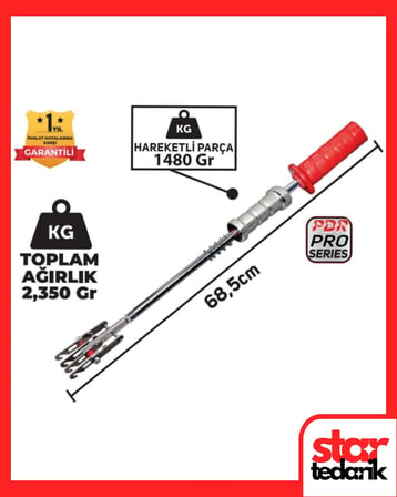 Set Pdr Kaporta Göçük Düzeltme Tokmağı Çift Yönlü Aslan Pençesi 4 Kancalı Pls Saplı 2,350Kg 68,5 cm