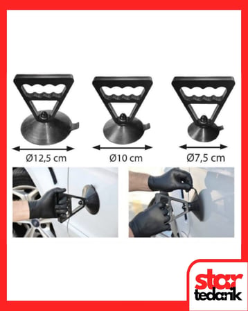 Set Vantuz 3 Adet Saplı Vantuz 12,5cm 10cm 7,5cm