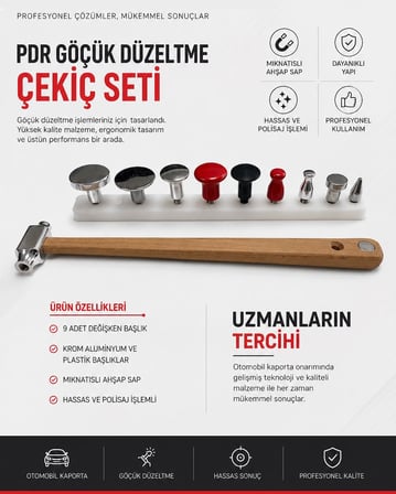 PDR Göçük Düzeltme Çekiç Seti