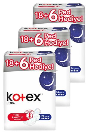 Kotex Ultra Gece Ultra Gece 72 Adet Hijyenik Ped