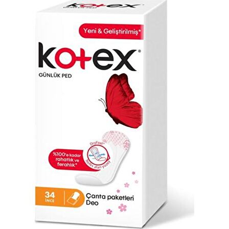 Kotex Günlük İnce 34 Adet Parfümlü Günlük Ped