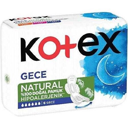 Kotex Natural Ultra Tekli Paket Gece 6'lı