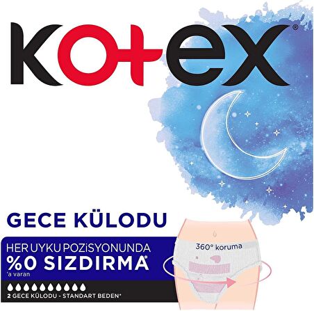 Kotex 2 x 2 Adet Regl Gece Külodu