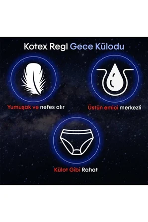 Kotex Regl Gece Külodu 2'li (3 adet)